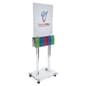 22" x 28" Acrylic Floor Standing Sign Holder w/ Literature Pockets, Wheels - Clear