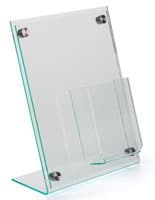 Slanted Sign Holder with Brochure Display Ideal for Reception Desks Reception Area Slanted Sign Holder with Brochure Display