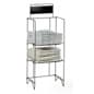 2-Tiered Wire Newspaper Rack for Floor, with Separate Header - Black