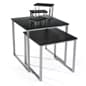Set of 2 Nesting Tables for Floor with Set of 3 Tabletop Display Risers - Black