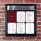 Enclosed Bulletin Board with Header, Outdoor Use, Magnetic, Locking - Black