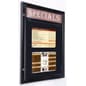 Enclosed Bulletin Board with Header, Outdoor Use, Magnetic, Locking - Black