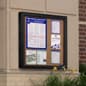 Enclosed Bulletin Board for Outdoor Use, Locking Door - Black