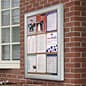 Enclosed Bulletin Board for (9) 8.5 x 11 Signs, Outdoor Use, Locking - Silver