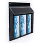 Outdoor Acrylic Brochure Wall Rack, Hinged Lid - Black