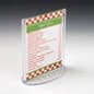 Acrylic Countertop Sign Holder, T-Style Design, Oval Base - Clear