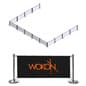 Café Barrier System w/ 13 Custom Banners (1 Color Printing) & 14 Stanchions - Black
