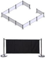 Café Barrier System Includes 72-1/2"w x 31"h Display Banners Café Barrier System
