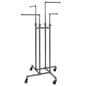 Pipeline Clothing Rack with Four 16" Arms, Height Adjustable, Wheels - Gray