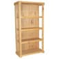 Wooden Retail Shelving Unit with 3 Shelves, Closed Back – Natural Finish