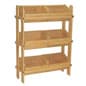 Tiered Wooden Display, Floor Standing, 6 Removable Bins – Oak