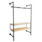 Wall Mounted Pipeline Display, 2 Shelves, 1 Dual Spoke Hanging Bar – Natural