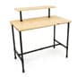 Wooden Pipeline Nesting Table w/ Removable Shelf, Rectangular, Metal Legs – Natural