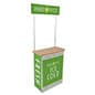 31"w Portable Counter w/ Header, Inner Shelf, Custom Printing & Countertop – White