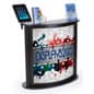 41” Tall Portable Counter w/ Clamp iPad Enclosure, Custom Graphic, Carry Bags - Black