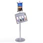 Floor Standing Sign Holder w/ Snap Frame, Literature Tray, 18.3"w - Silver