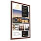Wall Mounted Poster Holder, Snap Frame, Non-Glare Lens - Walnut