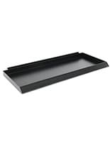 Metal Shelf for Slatwalls, Available in Two Sizes - Black Slatwall shelf with black powder coat finish