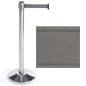 QueuePole 40" Stanchion Post with 9.5' Gray Retractable Belt - Chrome