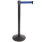 QueuePole.Economy 41.5" Black Stanchion Post with 6.5' Blue Retractable Belt