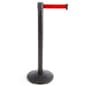 QueuePole.Economy 41.5" Black Stanchion Post with 6.5' Red Retractable Belt