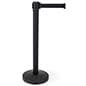 QueuePole.Value 36" Black Stanchion Post with 6.5' Black Retractable Belt