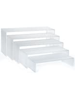 Set of 5 Acrylic Shelf Risers Frosted Acrylic Shelf Risers