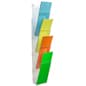 Acrylic Brochure Wall Rack, 4"w Pockets, Half View - Clear