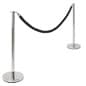 QueuePole Round Set of (2) 39" Chrome Stanchion Posts with 6.5' Velvet Rope