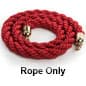 6.5' Braided Nylon Stanchion Rope with Brass-Colored Clasps - Red