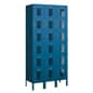 6 Tier Box Lockers with 18 Compartments, Ventilated, Steel - Blue