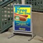T-Frame Sidewalk Sign Stand, Double Sided, Snap Frame - Silver