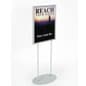 Floor Standing Poster Holder, Top Insert, Double-Sided, Oval Base