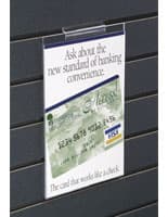 Slat Wall Sign Holders for Hanging on Standard Slatwall, 5.5"w x 8.5"h Size slat wall sign holders