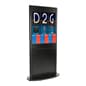 Slatwall Kiosk with 8.5" x 11" Sign Frames, Top Insert, Double-Sided - Black