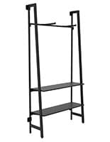 Metal Clothes Hanging Outrigger w/ 2 Shelves, 2 Faceouts Wall mount a-frame outrigger offers full adjustability for shelves and hang bar