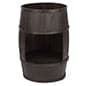 30 Inch Tall Wooden Barrel Dump Bin, Cutout Opening – Natural or Brown