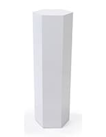 This Hexagonal Display Pedestal Is Perfect for Retail Products Hexagonal display pedestal with overall height of 42 inches