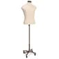 Male Dress Form with Wheeled Base, Adjustable Height - Silver