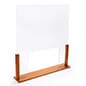 33" W x 36" H Wood and Acrylic Sneeze Guard w/ Passthrough - Oak
