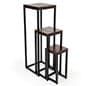 Wood Nesting Display Tables, Square, Set of 3 – Dark Brown Finish