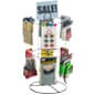 Counter Spinner Rack w/ Sign Holder, 2 Tiers, (12) 2.125" Hooks - Black