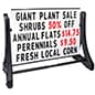 Letter Board Sidewalk Sign, Double Sided, Rolling Base - Black