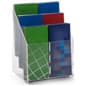 6-Pocket Brochure Holder, 4"w, Tabletop - Clear