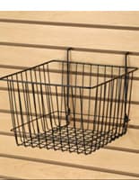 Wire Basket: for Slatwall and Gridwall, 12" x 12" Black Wire wire basket