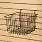 12 x 12 Wire Basket for Gridwall or Slatwall, 8" Deep, Square - Black