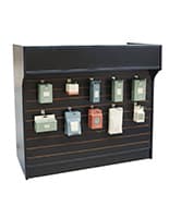48" Ledgetop Service Counter with Slatwall Front, Cash Drawer, and Adjustable Shelves Ledgetop service counter with locking cash drawer
