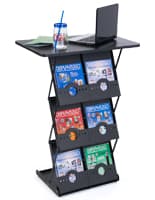 Collapsible Magazine Counter Used with Promotional Materials Collapsible Magazine Counter with Folding Tabletop