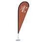 Custom Outdoor Teardrop Flag w/ Square Base, Double-Sided - Full Color Printing