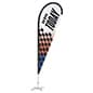 Custom Outdoor Teardrop Flag w/ Cross Base, Double-Sided - Full Color Printing